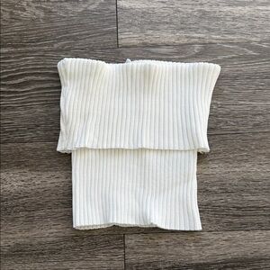 Zara White Ribbed Crop Top